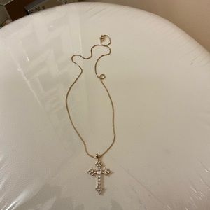 Gold plated cross necklace